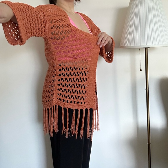 3/50$ Knitted cape cardigan in boho style / size M - Picture 8 of 10